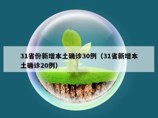 31省份新增本土确诊30例（31省新增本土确诊20例）